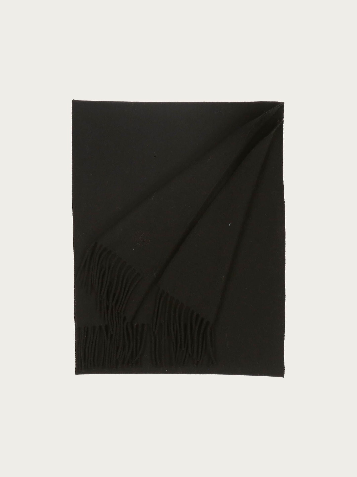 Einfarbiger Schal mit gesticktem bugatti-Logo aus reiner Wolle