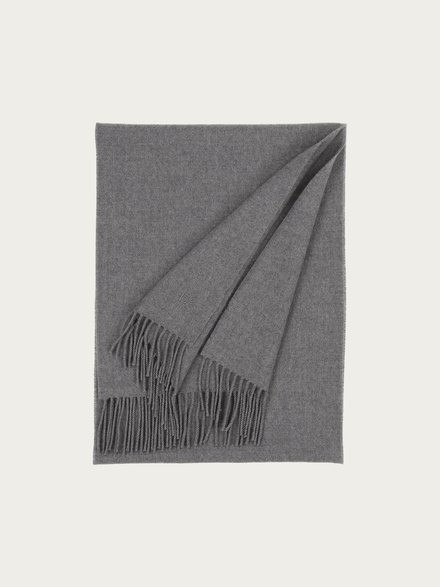 Einfarbiger Schal mit gesticktem bugatti-Logo aus reiner Wolle