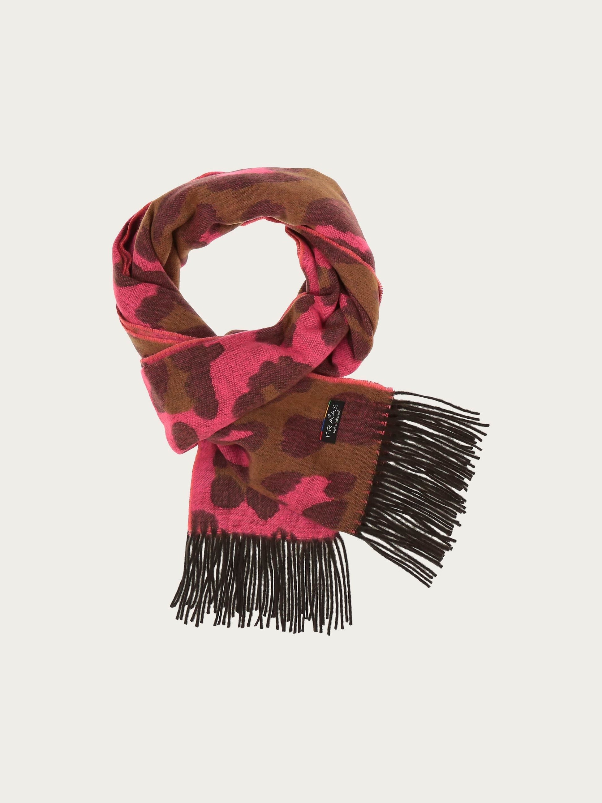 Zweifarbiger Cashmink-Schal mit Leo-Design