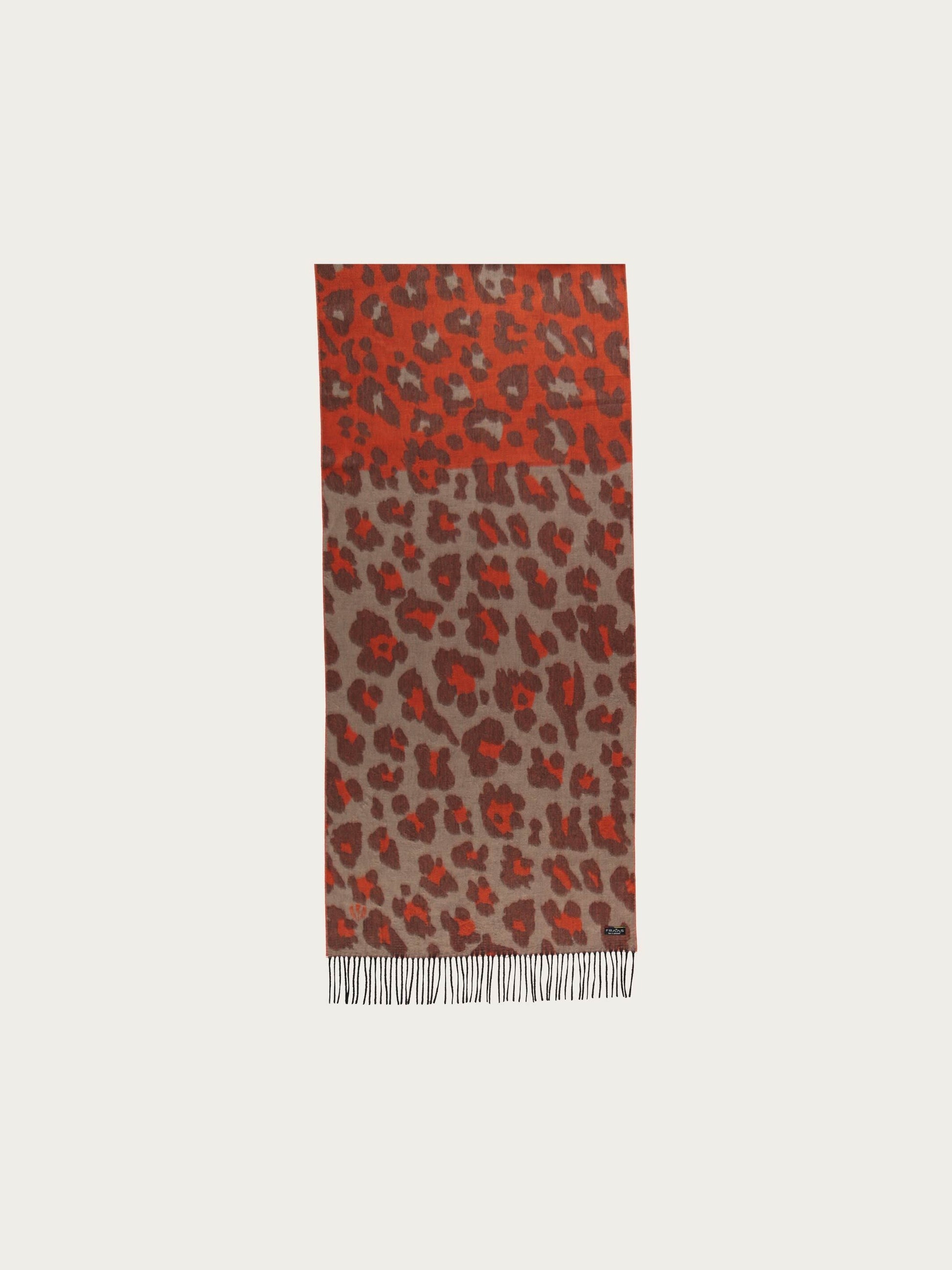 Zweifarbiger Cashmink-Schal mit Leo-Design