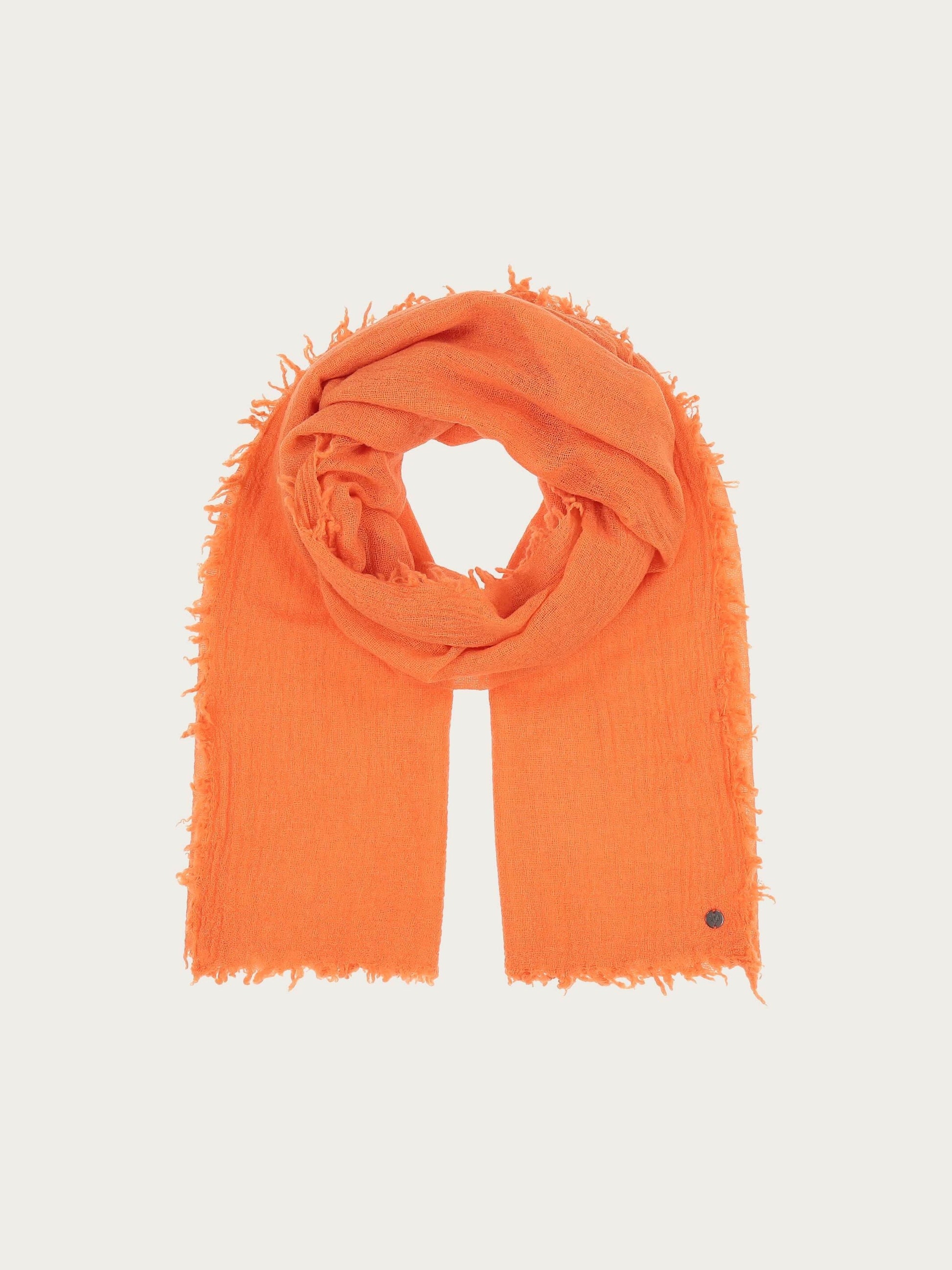 Einfarbige Wollstola mit Fransen