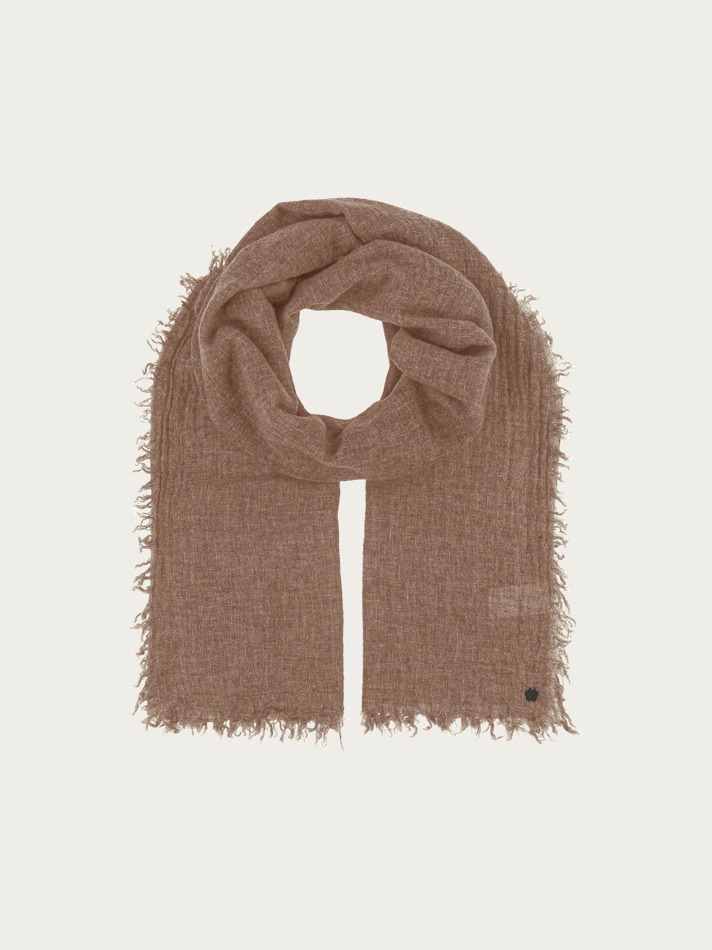 Einfarbige Wollstola mit Fransen