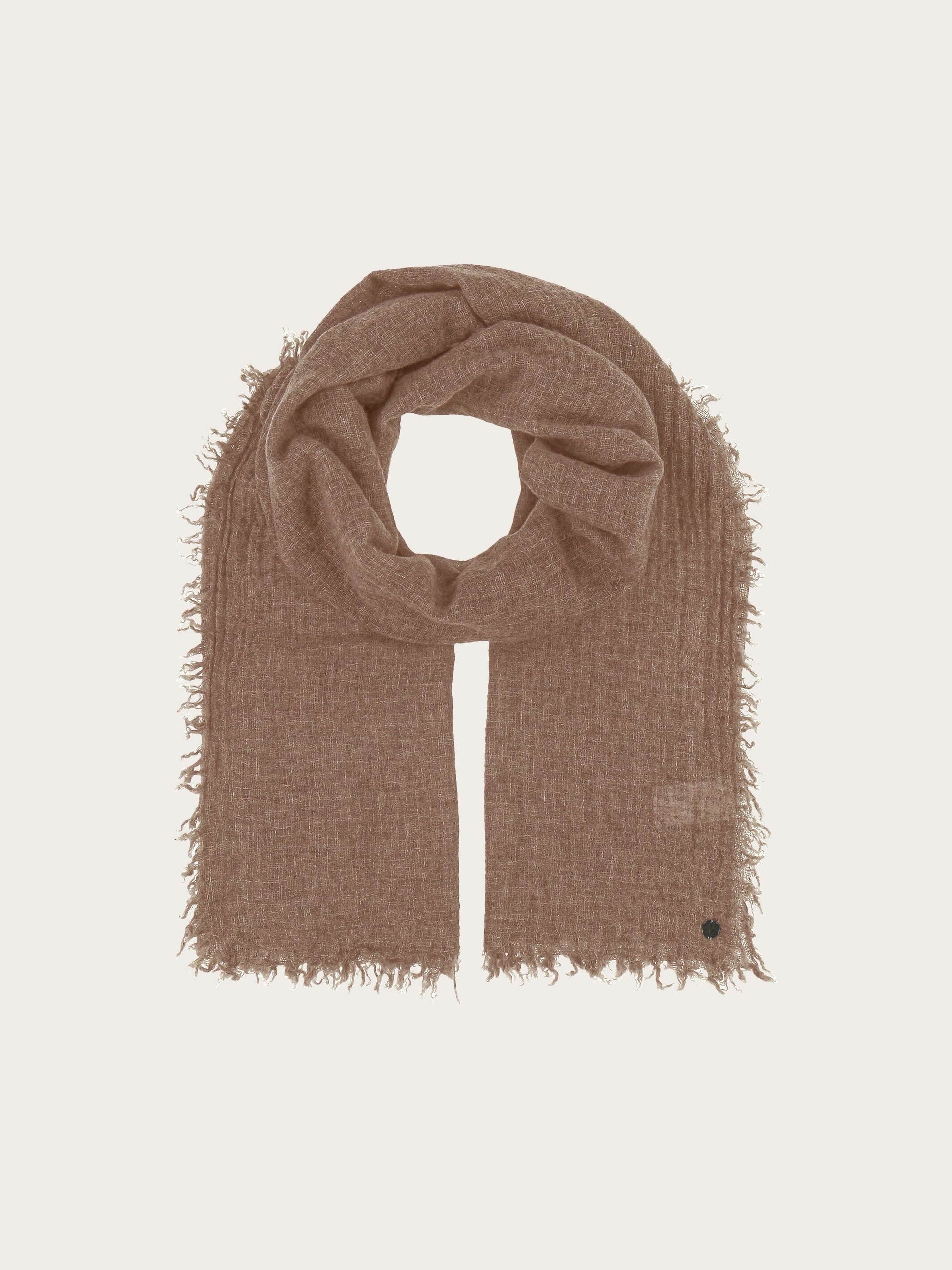 Einfarbige Wollstola mit Fransen