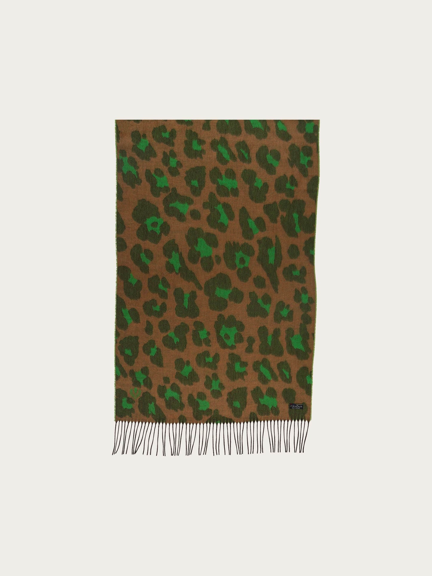 Zweifarbiger Cashmink-Schal mit Leo-Design