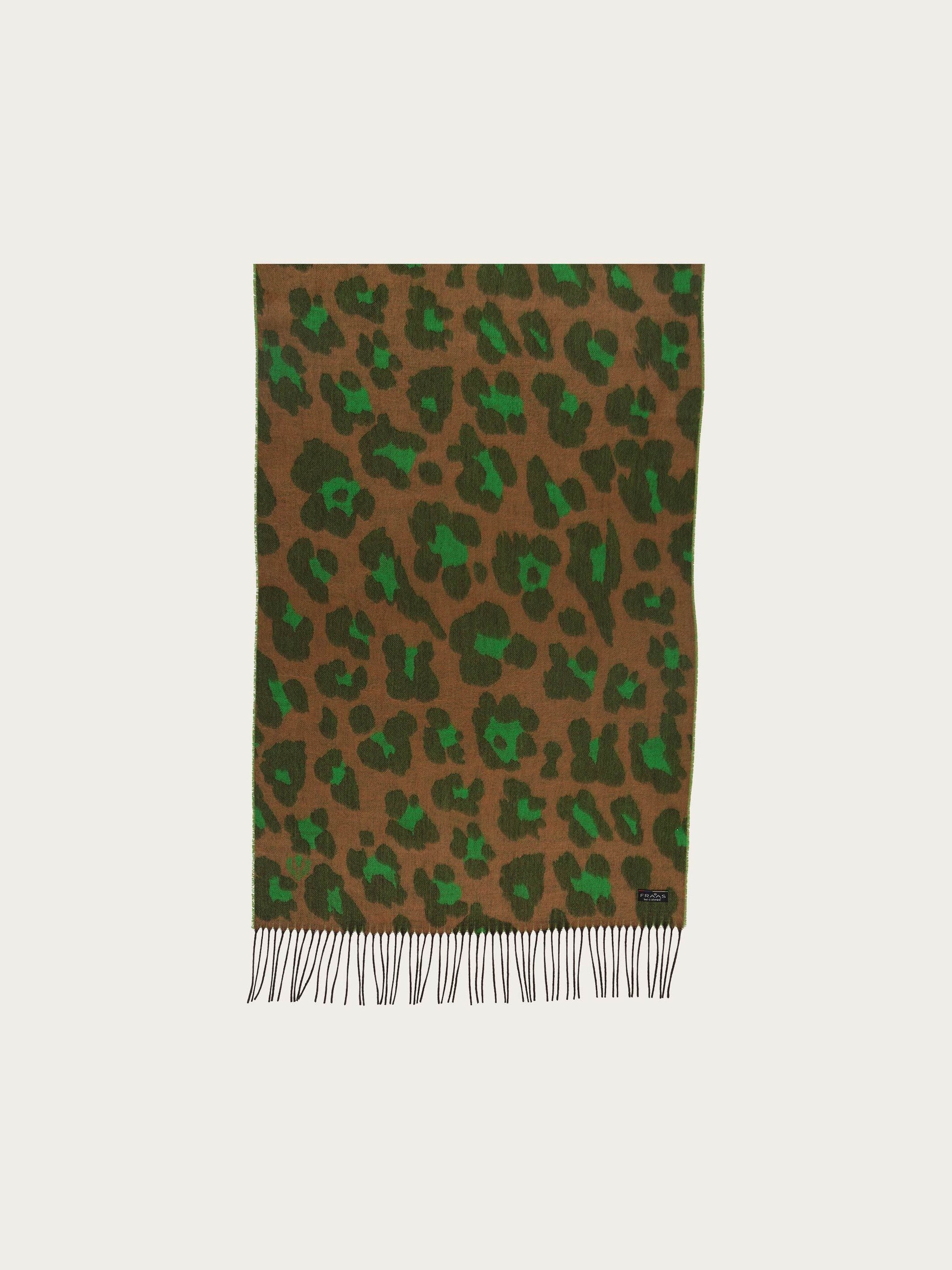 Zweifarbiger Cashmink-Schal mit Leo-Design