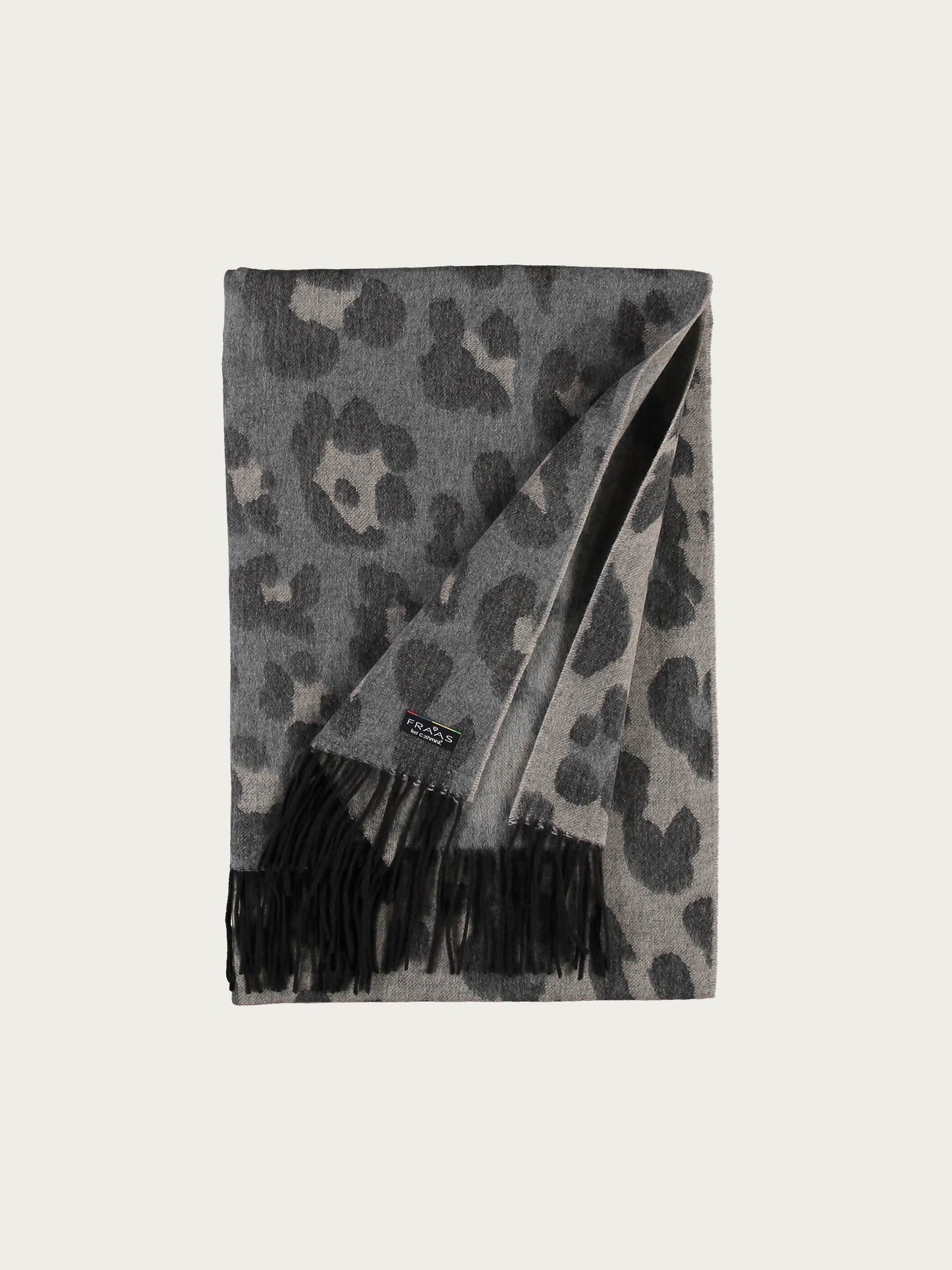 Zweifarbiger Cashmink-Schal mit Leo-Design