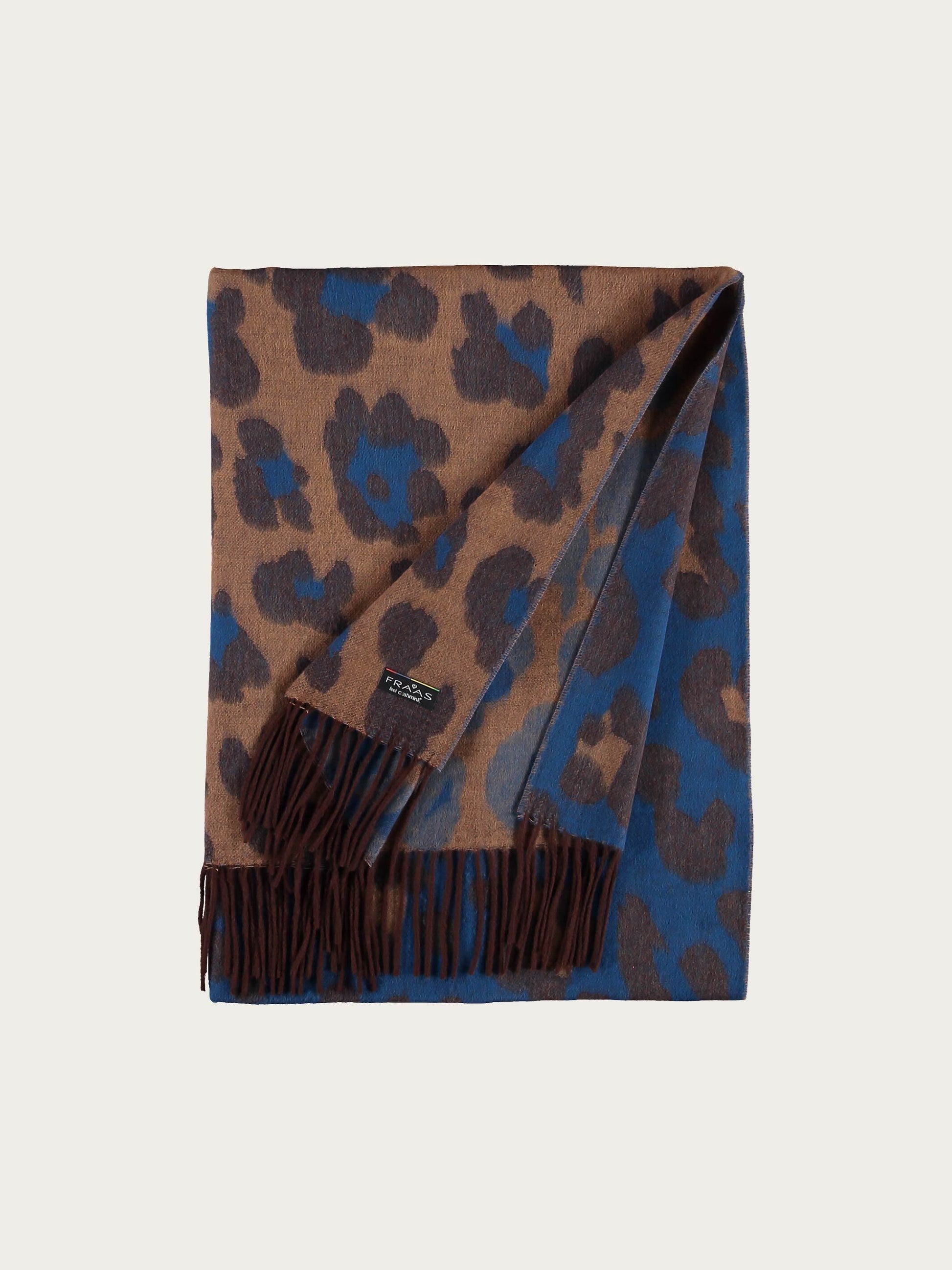 Zweifarbiger Cashmink-Schal mit Leo-Design