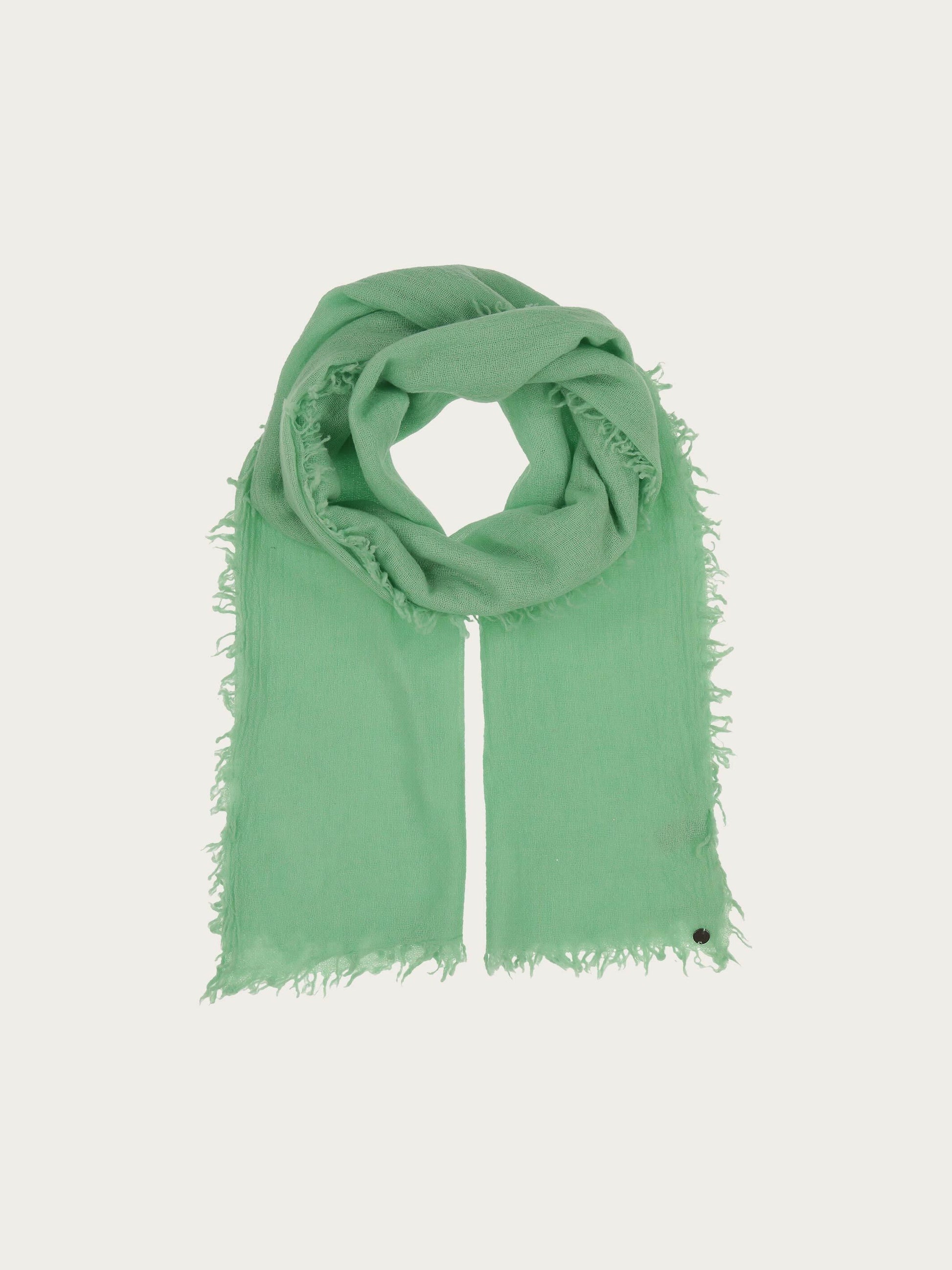 Einfarbige Wollstola mit Fransen