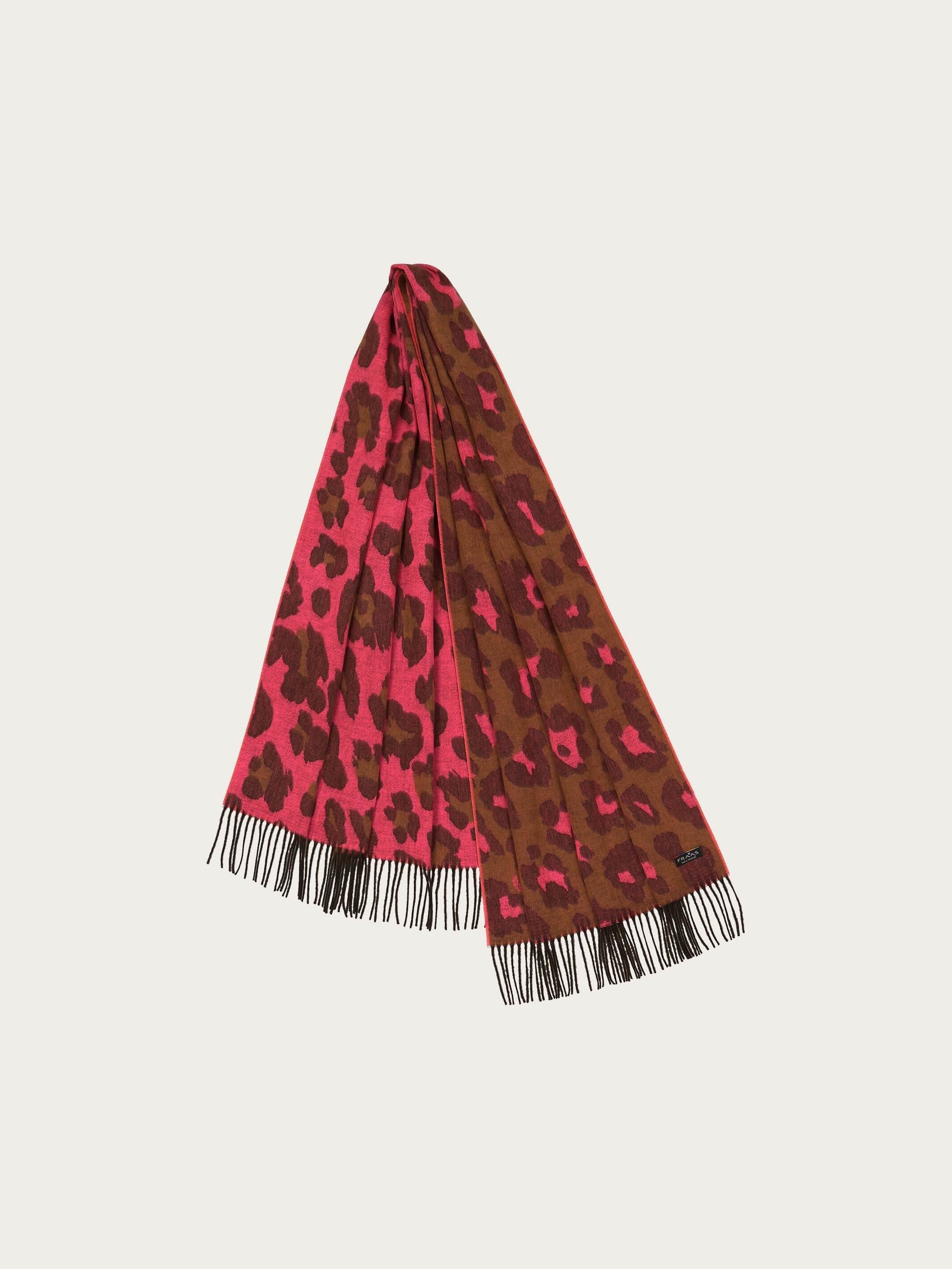 Zweifarbiger Cashmink-Schal mit Leo-Design