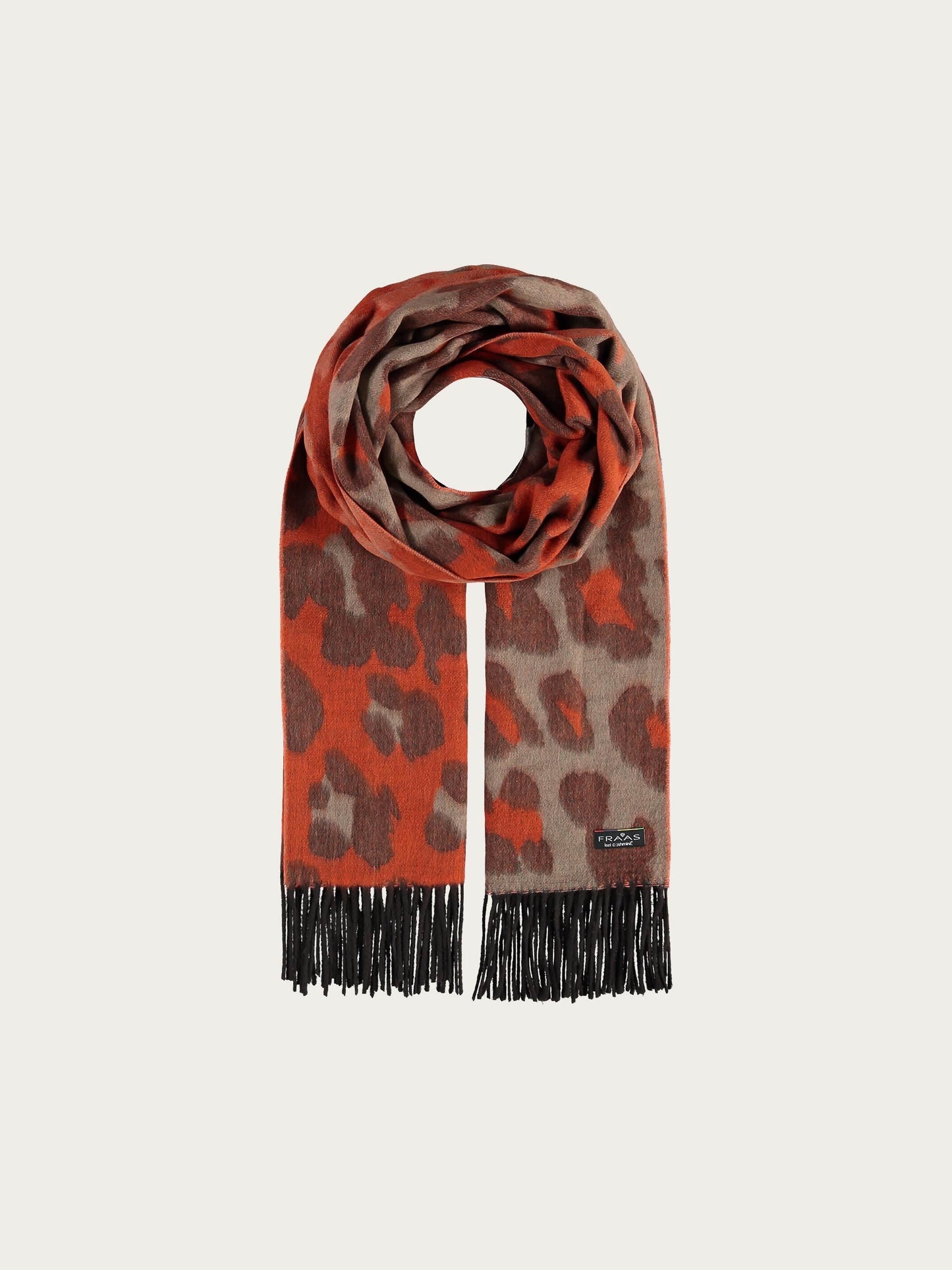 Zweifarbiger Cashmink-Schal mit Leo-Design