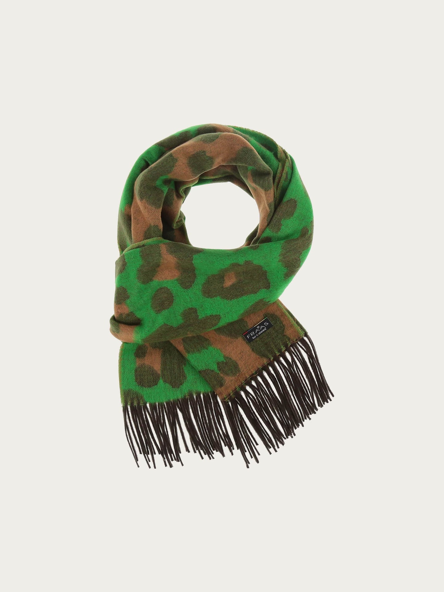 Zweifarbiger Cashmink-Schal mit Leo-Design