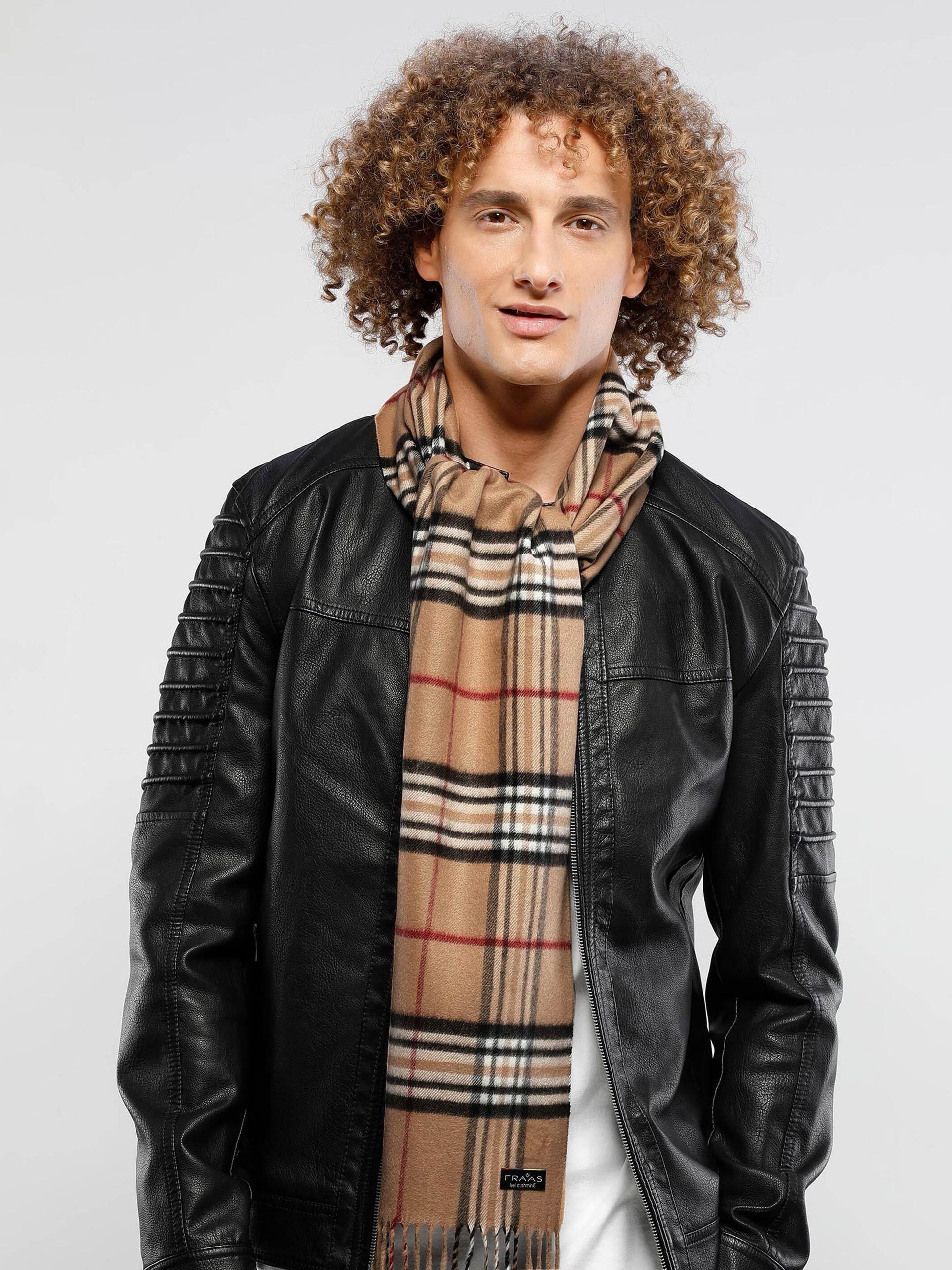 Schmaler Cashmink-Schal mit FRAAS Plaid Karo