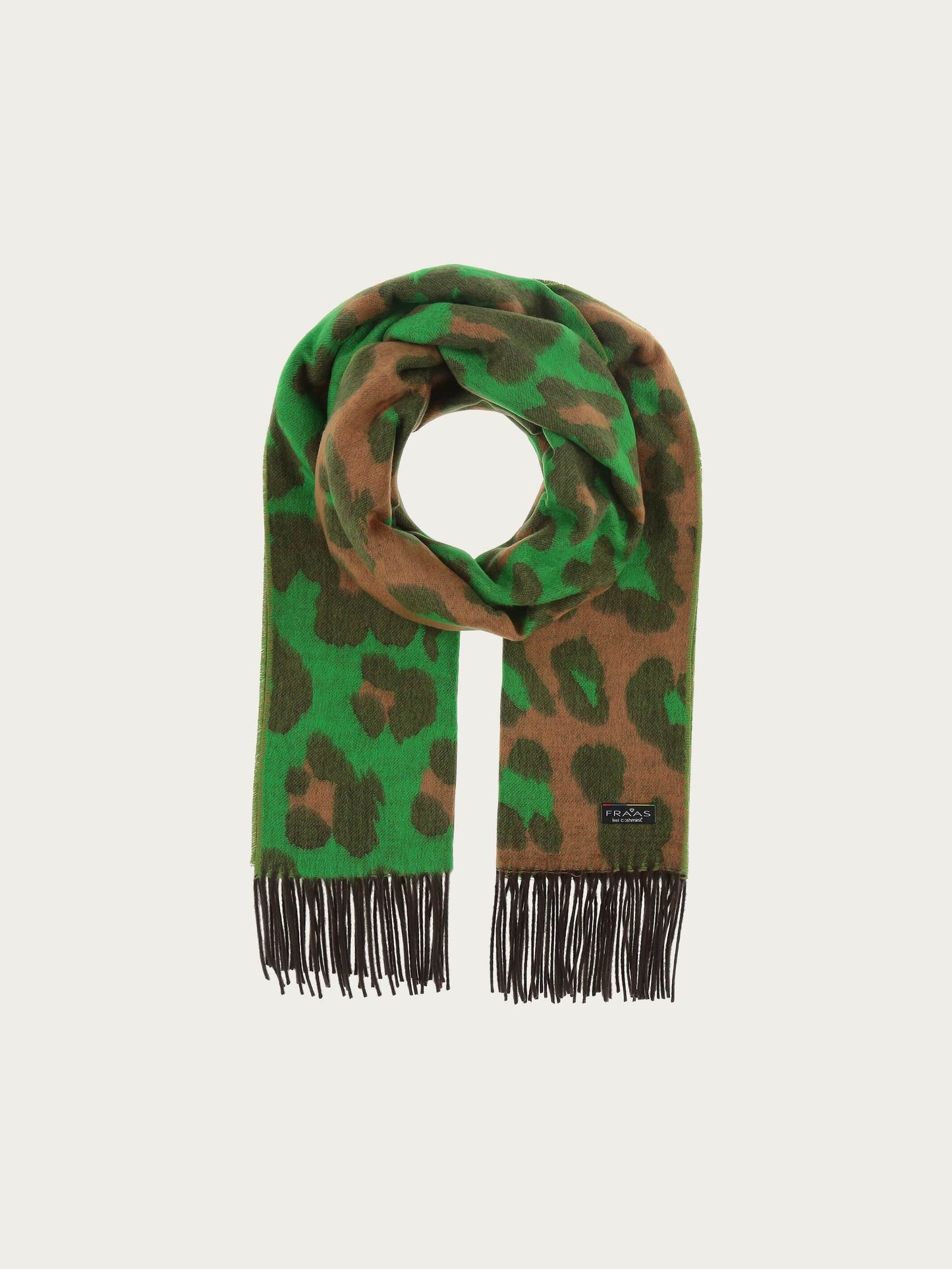 Zweifarbiger Cashmink-Schal mit Leo-Design