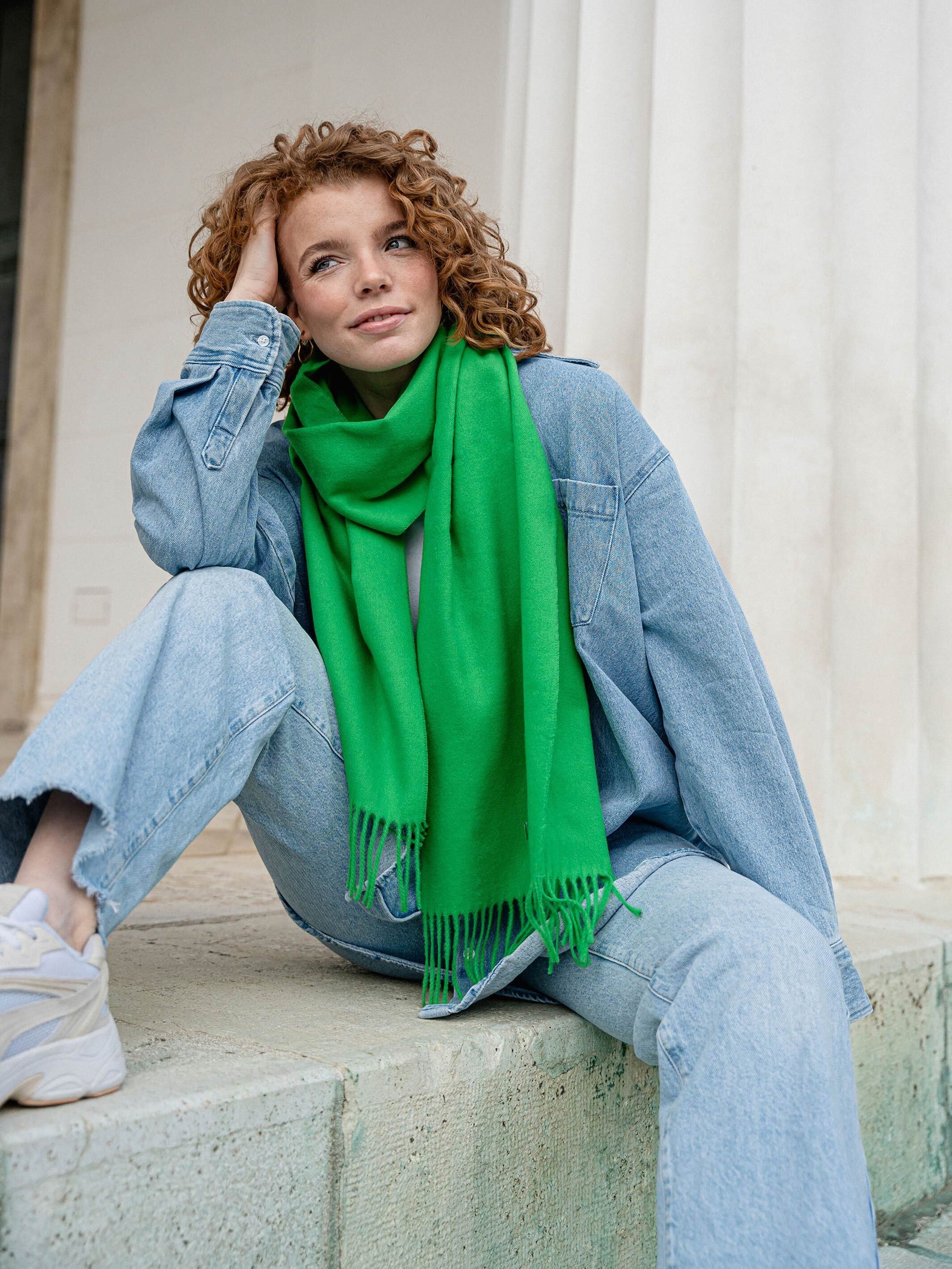 Einfarbiger Cashmink-Schal