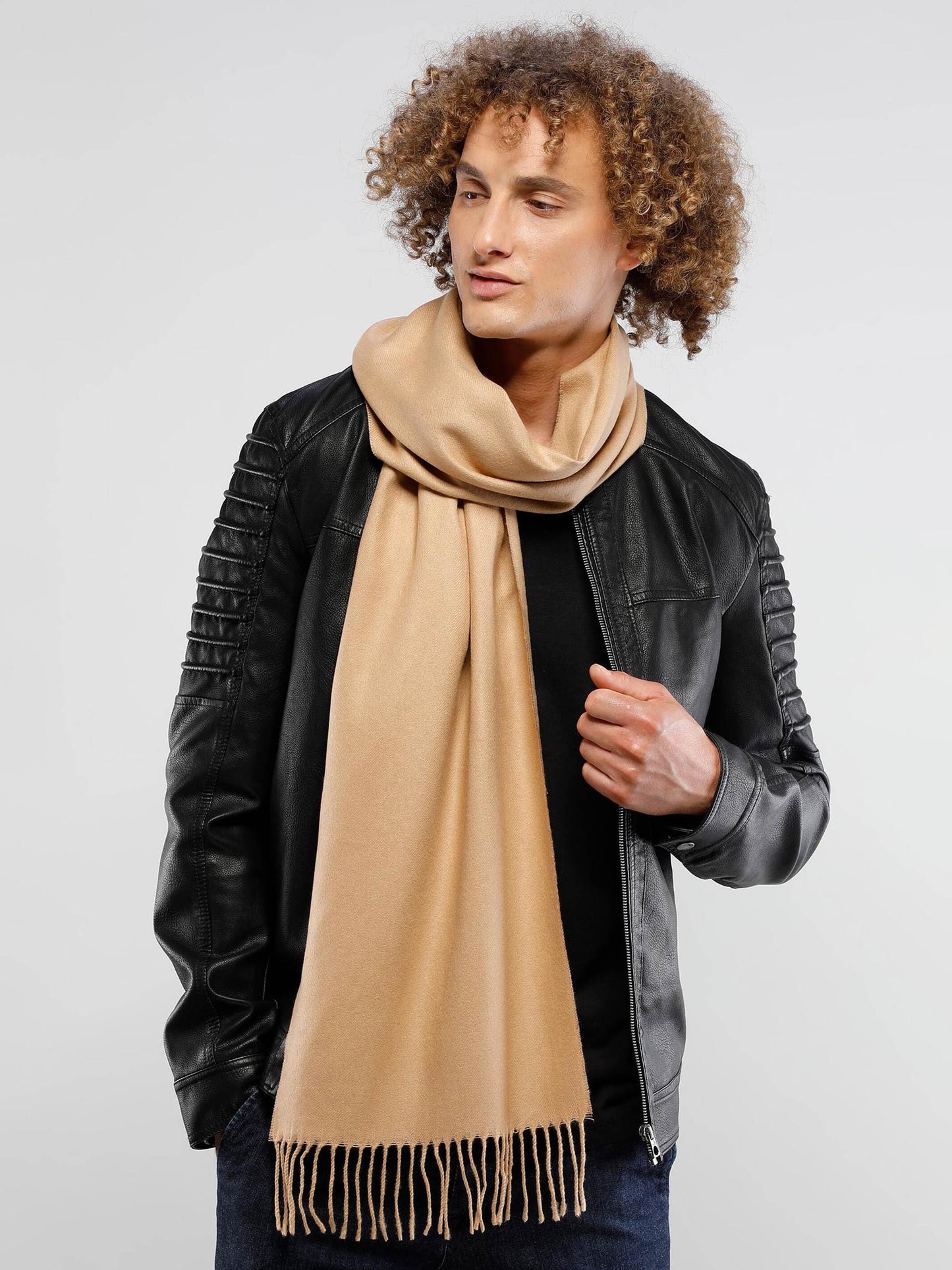 Cashmink-Schal mit Fransen