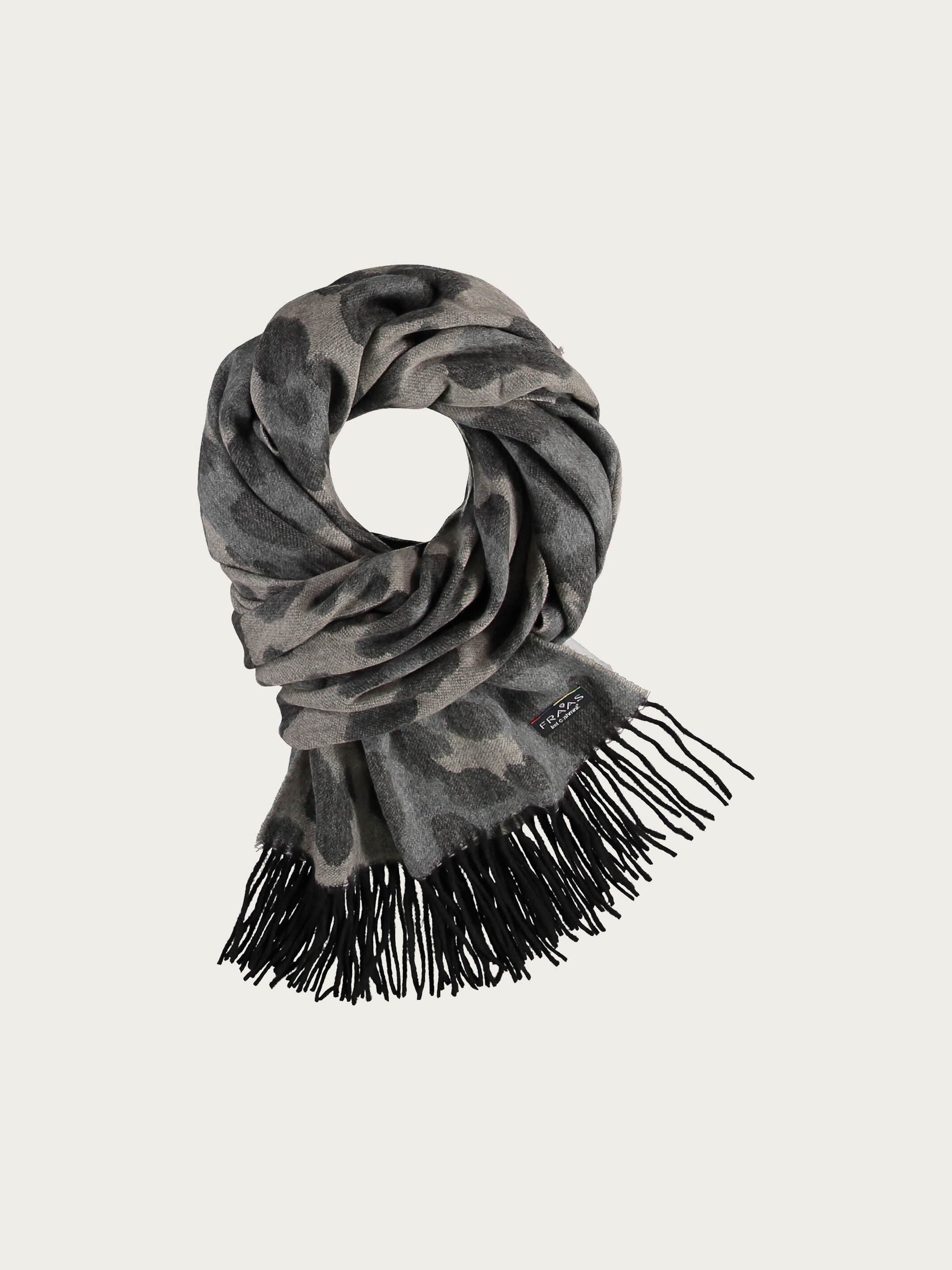 Zweifarbiger Cashmink-Schal mit Leo-Design