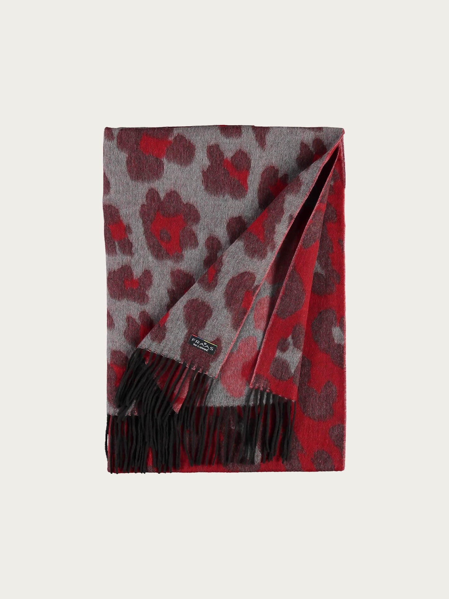 Zweifarbiger Cashmink-Schal mit Leo-Design