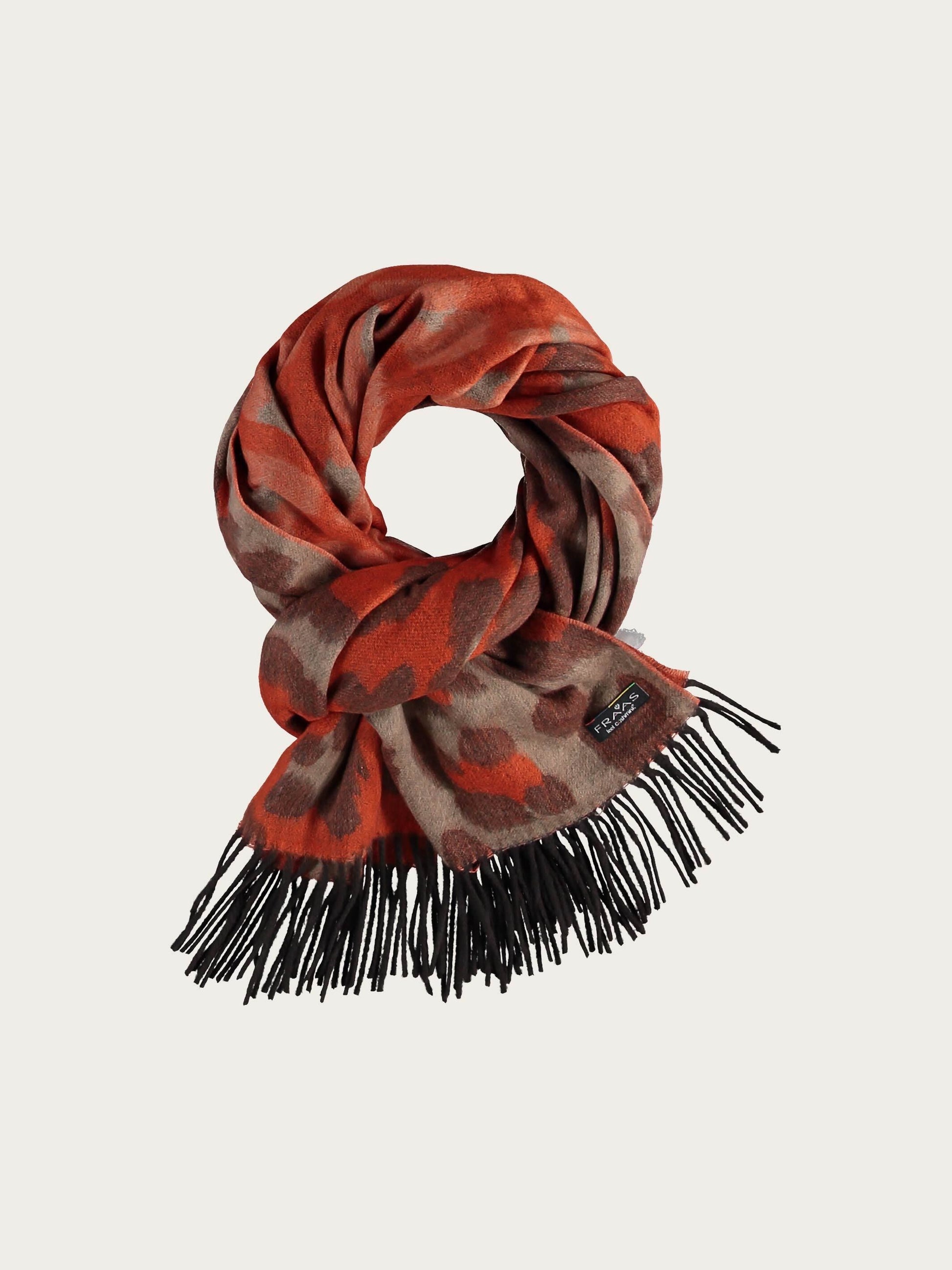 Zweifarbiger Cashmink-Schal mit Leo-Design