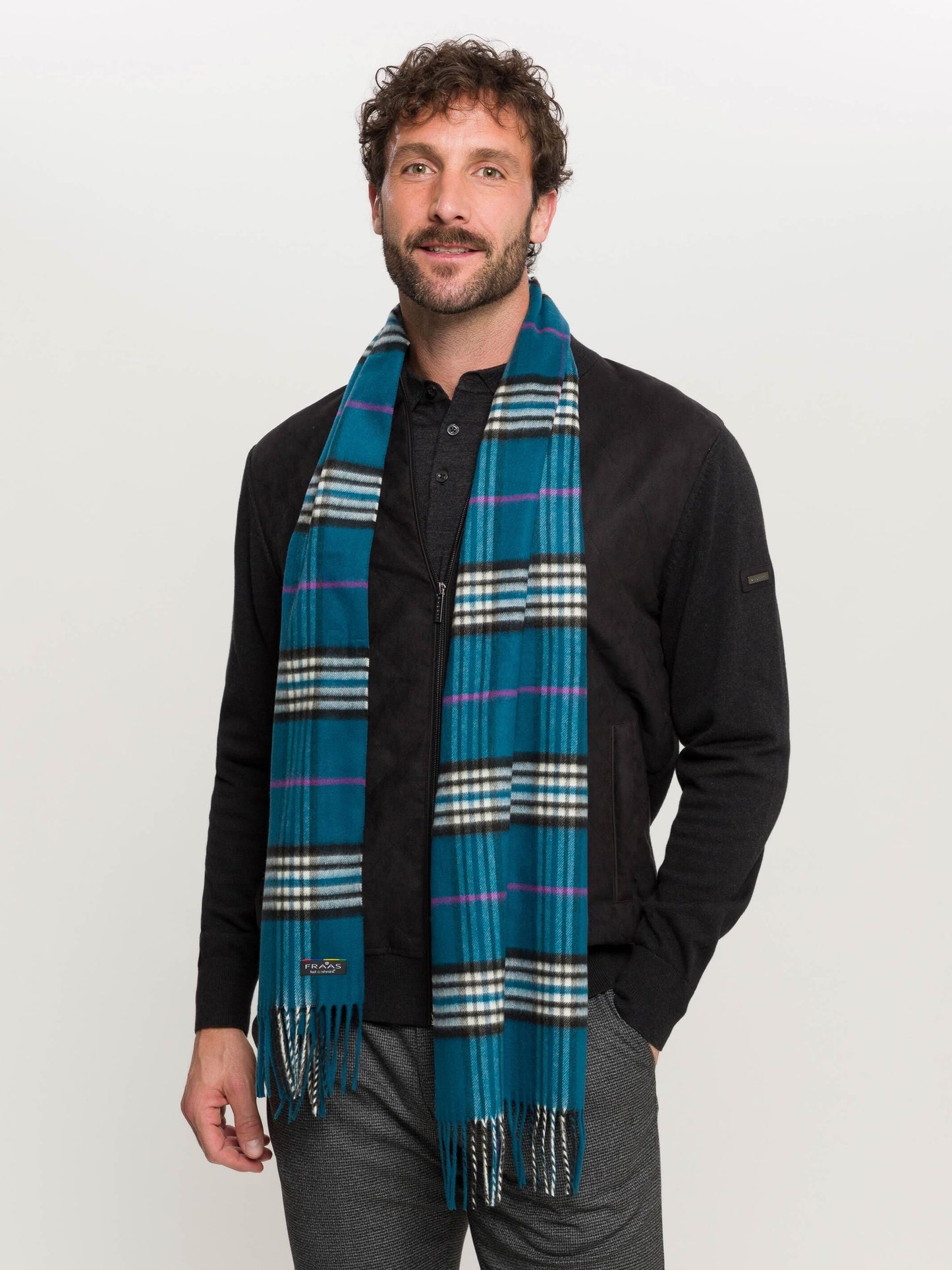 Schmaler Cashmink-Schal mit FRAAS Plaid Karo