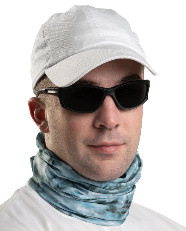 Aqua Design Mens Sun Protection Face Mask UPF 50+ Camo Tube, Aqua Sky