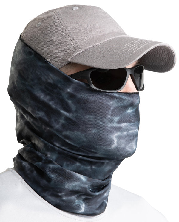 Aqua Design Mens Sun Protection Face Mask UPF 50+ Camo Tube, Aqua Sky