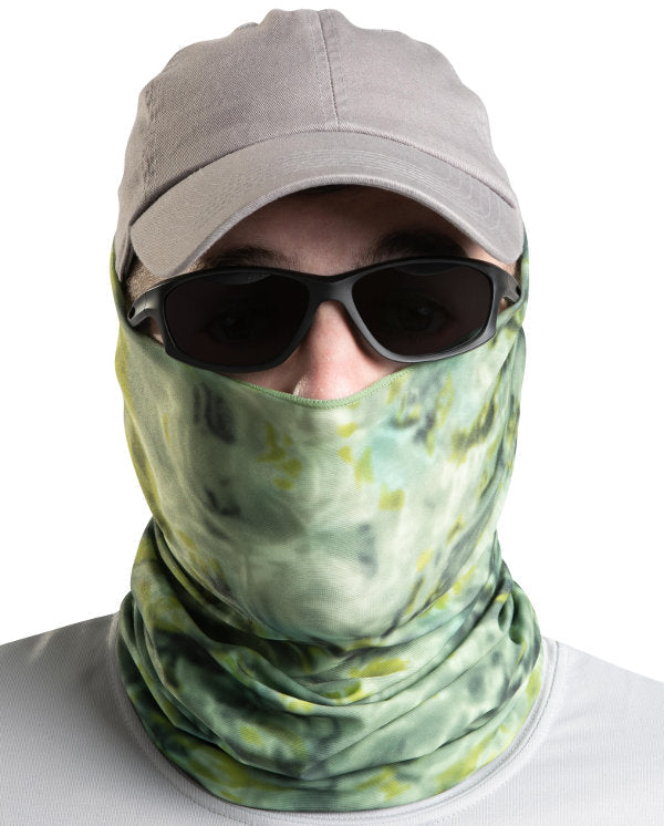 Aqua Design Mens Sun Protection Face Mask UPF 50+ Camo Tube, Green Bayou