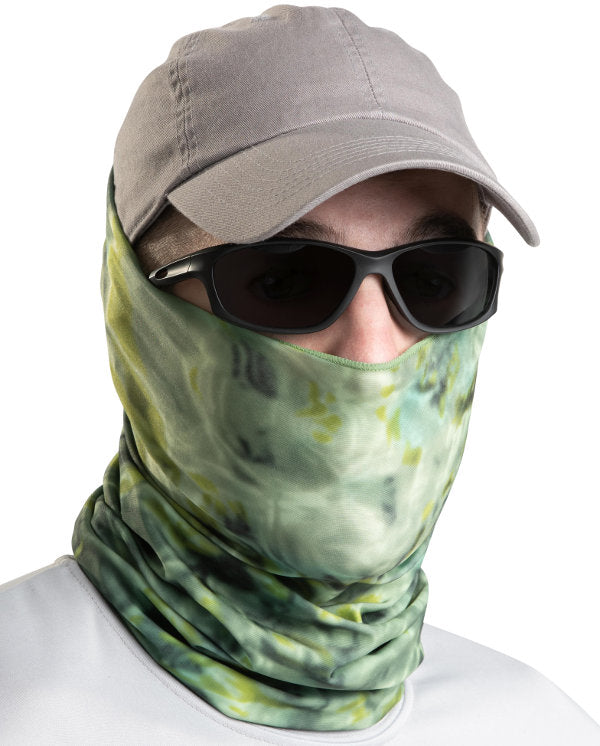 Aqua Design Mens Sun Protection Face Mask UPF 50+ Camo Tube, Green Bayou
