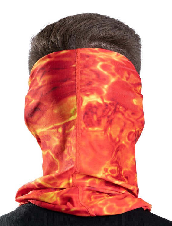 Aqua Design Mens Sun Protection Face Mask UPF 50+ Camo Tube, Liquid Lava