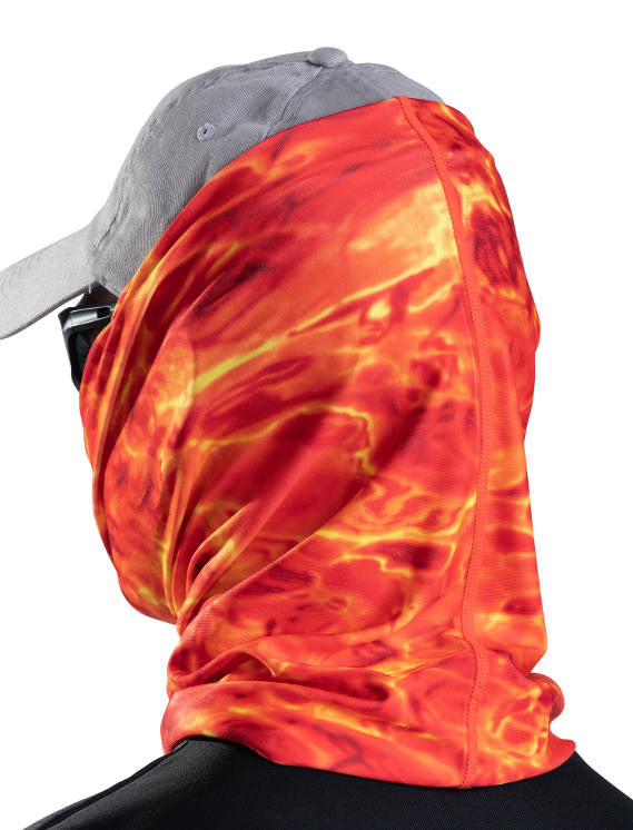 Aqua Design Mens Sun Protection Face Mask UPF 50+ Camo Tube, Liquid Lava