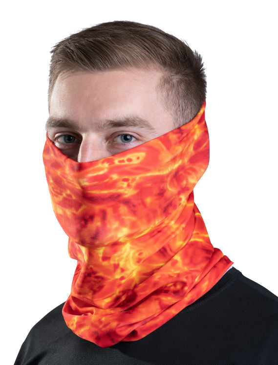 Aqua Design Mens Sun Protection Face Mask UPF 50+ Camo Tube, Liquid Lava
