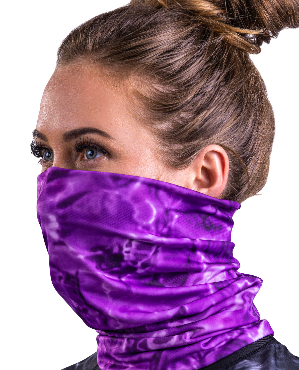 Aqua Design Womens Sun Protection Tube Face Mask, UPF50+, Liquid Purple