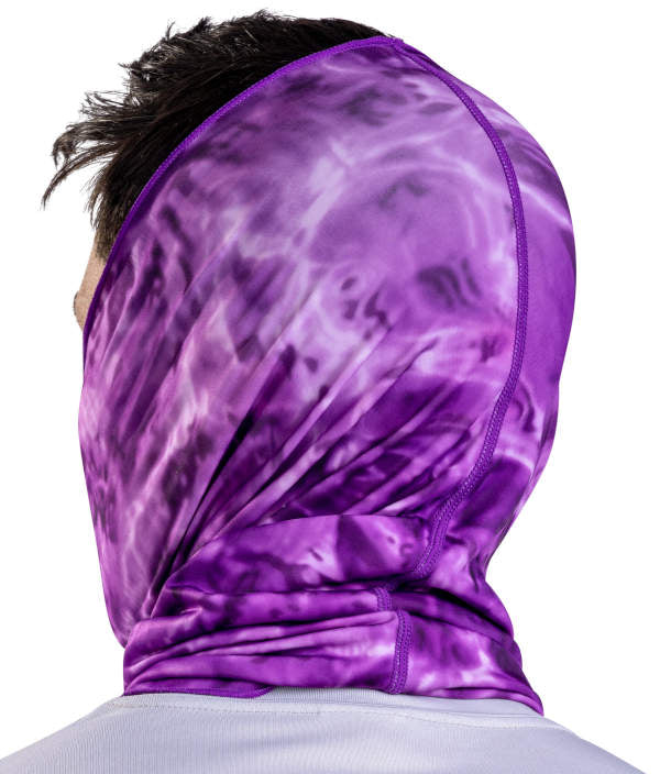 Aqua Design Mens Sun Protection Face Mask UPF 50+ Camo Tube, Liquid Purple