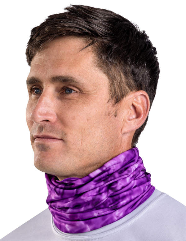 Aqua Design Mens Sun Protection Face Mask UPF 50+ Camo Tube, Liquid Purple