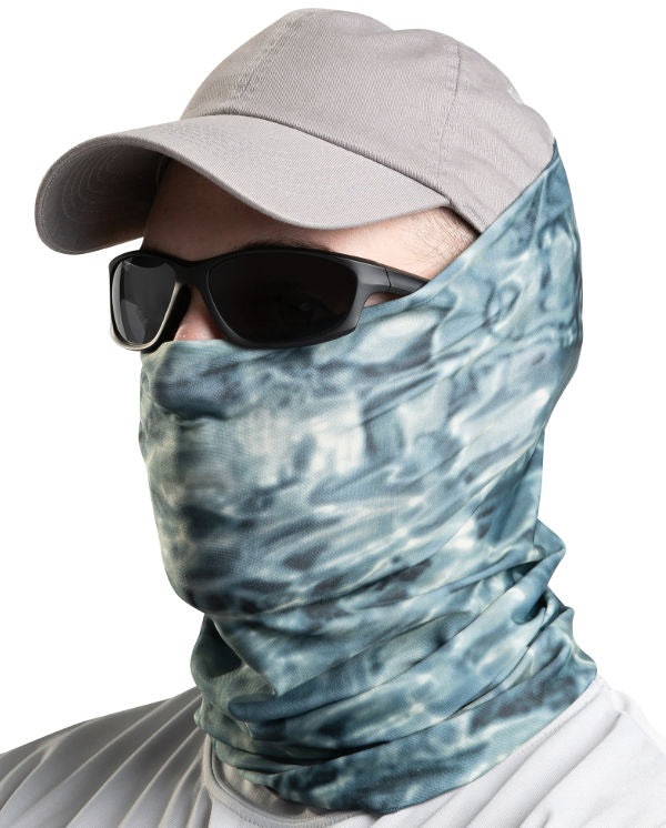Aqua Design Mens Sun Protection Face Mask UOF 50+ Camo Tube, Misty Sky