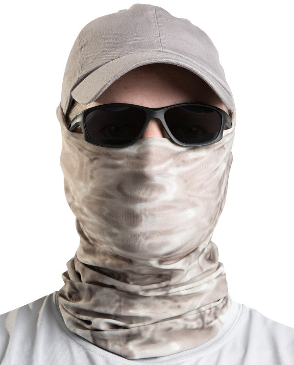 Aqua Design Mens Sun Protection Face Mask UPF 50+ Camo Tube, Pacific Sand
