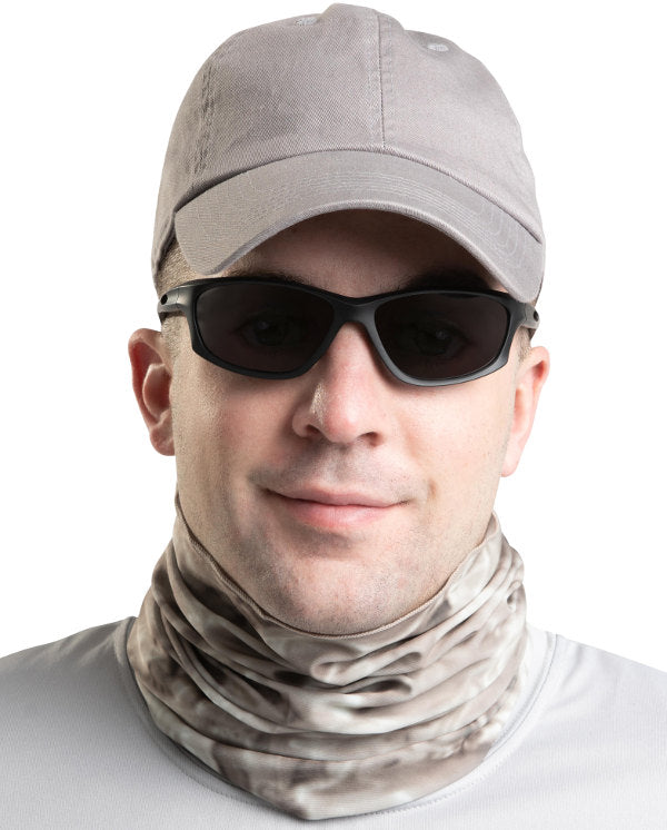 Aqua Design Mens Sun Protection Face Mask UPF 50+ Camo Tube, Pacific Sand