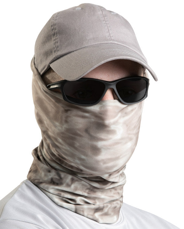 Aqua Design Mens Sun Protection Face Mask UPF 50+ Camo Tube, Pacific Sand