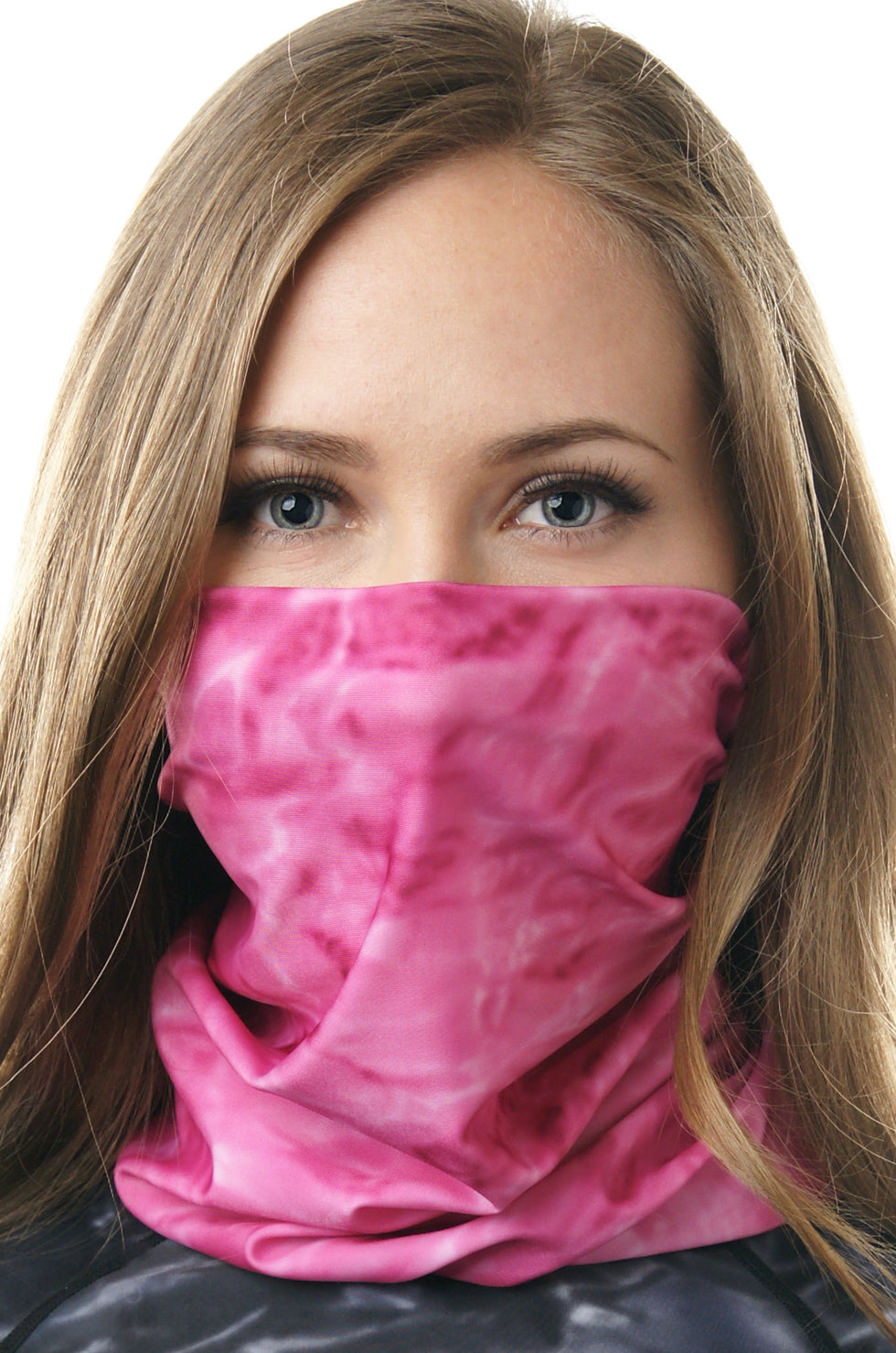 Aqua Design Womens Sun Protected Tube Face Mask, UPF 50+, Pink Water