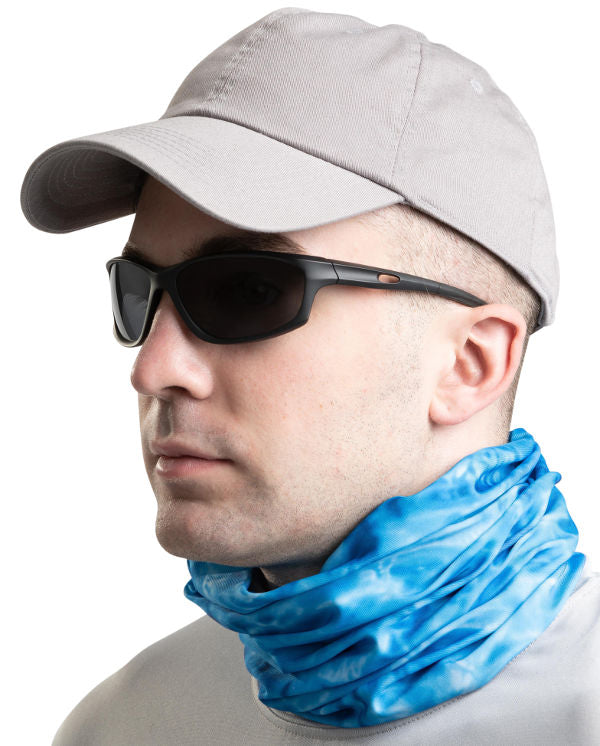 Aqua Design Mens Sun Protection Face Mask UPF 50+ Camo Tube, Royal Ripple