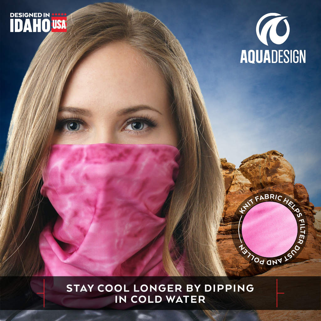 Womens Sun Protection Tube Face Mask UPF 50+ Neck Gaiter | Aqua Design