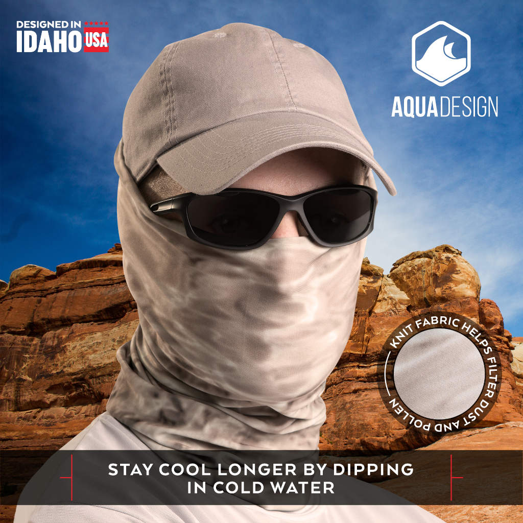 Mens Sun Protection Face Mask UPF 50+ Camo Tube Gaiter | Aqua Design