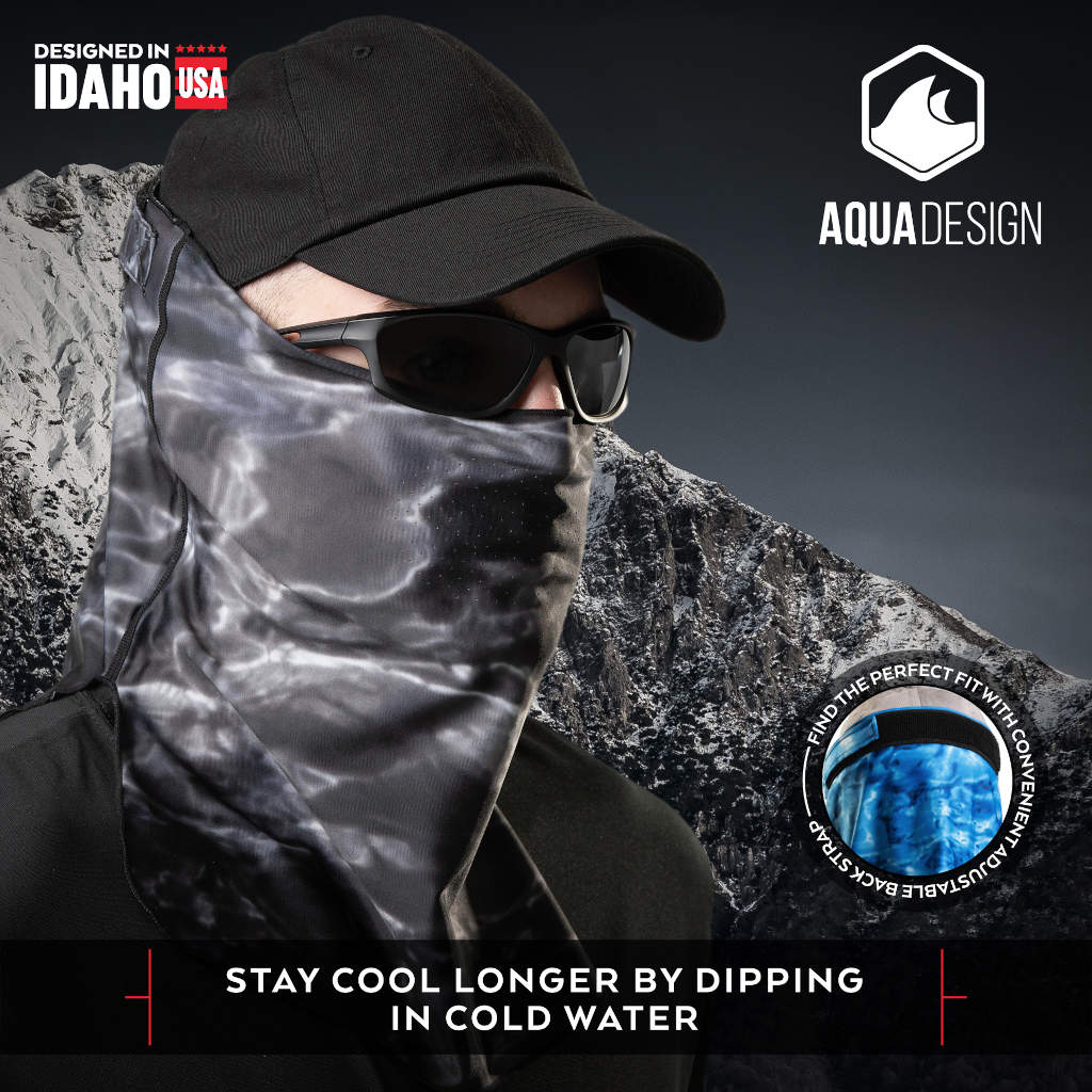 Adjustable Camouflage Face Mask Pro+ UPF 50+ | Aqua Design