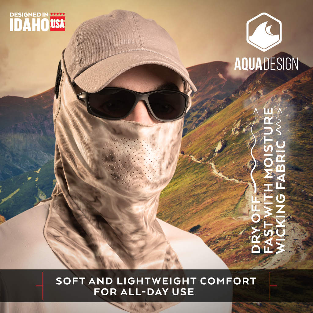 Adjustable Camouflage Face Mask Pro+ UPF 50+ | Aqua Design