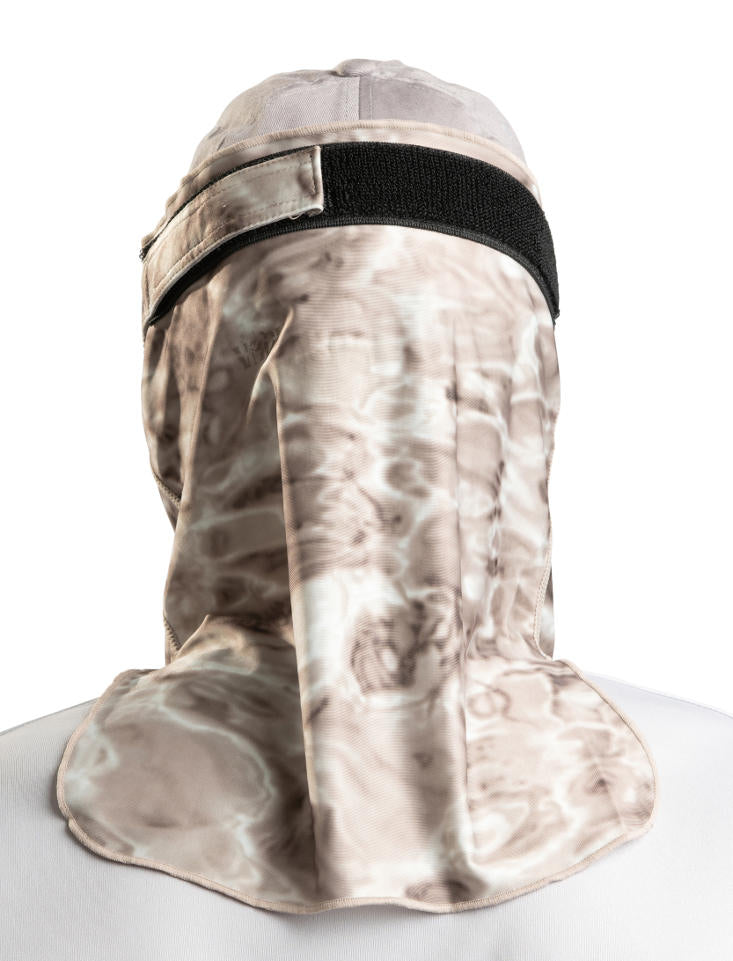 Adjustible Camouflage Face Mask Pro+ UPF 50+ | Aqua Design: Pacific Sand