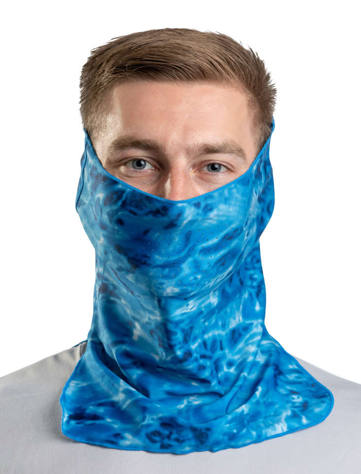 Adjustible Camouflage Face Mask Pro+ UPF 50+ | Aqua Design color Royal Ripple