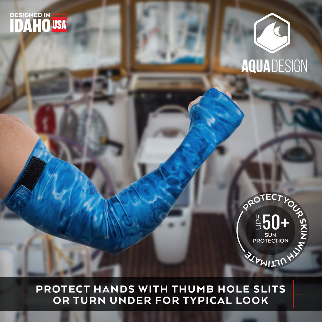 Mens Adjustable Arm Sleeves UV Sun Protection | Aqua Design