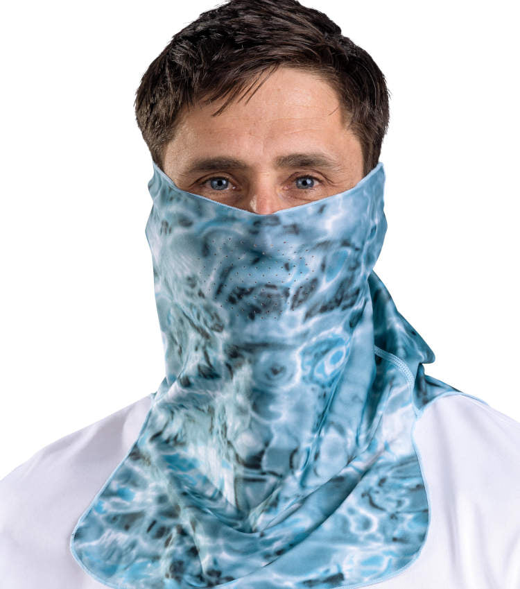 Aqua Design Mens UV Face Mask ProMax Sun Protectionn Vented, Aqua Sky