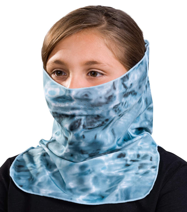 Kids UV Face Mask ProMax Sun Protection Vented | Aqua Design: Aqua Sky Face Mask