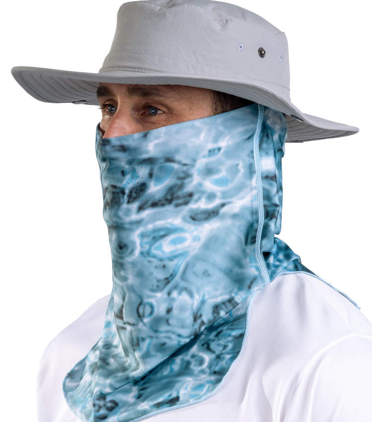 Aqua Design UV Face Mask ProMAx Sun Protection Vented, Aqua Sky