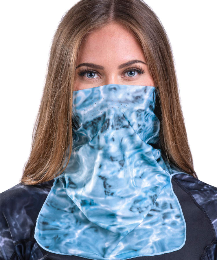 Aqua Design Womens ProMax UV Vented Adjustable Face Mask, Aqua Sky